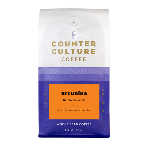 A 12 oz bag of Urcunina coffee from Narińo, Colombia.